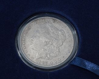 1887 Morgan Silver Dollar Coin 90% Silver 	331316