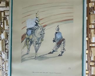 Framed Litho The Clown and the Lady Henri de Toulouse-Lautrec Numbered 111/558 A.R. Gallery N.Y. Publisher	777716	Frame: 24.25x19.25in