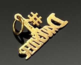 14k Gold & Diamond #1 Daughter Pendant 	244037	11x17mm