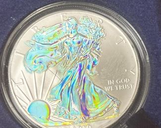2010 Holographic Silver Dollar American Eagle Silver Coin 1oz .999 Fine Silver 	331353
