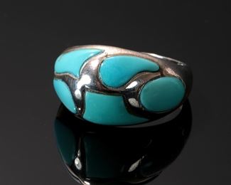 Sterling Silver & Turquoise Artist Made Ring 	331423