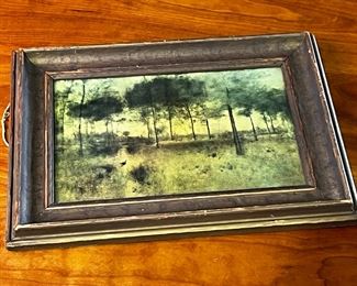 1920s Brown and Bigelow Vintage Lithograph of George Inness" painting "The Home of the Heron.” Framed Art Print 	333365	Frame 11x15x1in