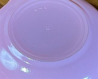 Set of 6 Vintage Hazel Atlas Ripple Pink Crinoline Dessert Bowls	333403	5.5in Diameter 
