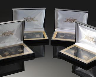 Lot of 4 1938 Double Dated Nickel Commemorative Coin Sets Buffalo Jefferson 	331321