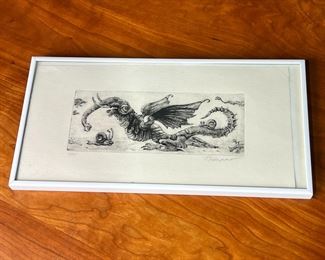 Lot of 2 Creature Art litho Prints Signed 	333417	16.25x8.25x1in ea