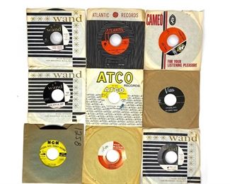 Lot of Various 7 inch 45 Vinyl Records 	222280	Stacked 9x8x8