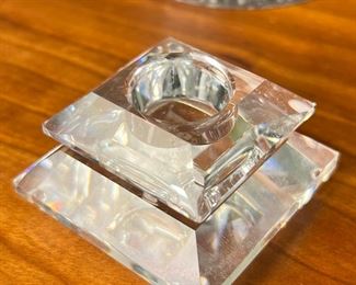 Swarovski Silver Crystal Short Candle Holder Set	333319	1.25x1.875x1.875in