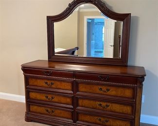 Dresser with mirror 
70” x 21” x 36”