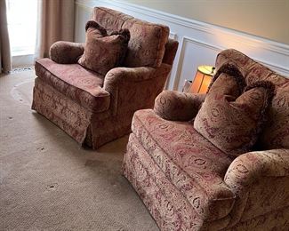 2 Thomasville swivel chairs
35” x 37”D x 37”H in back 