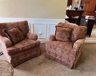 2 Thomasville swivel chairs 
35” x 37”D x 37”H in back 