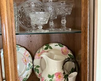 Dining room China cabinet - Desert Rose set of dishes with completer pieces