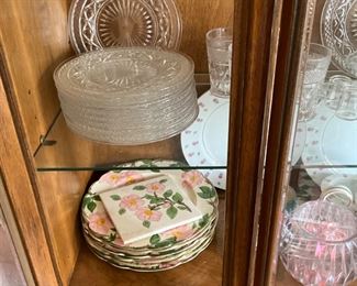 Dining room China cabinet - Desert Rose set of dishes with completer pieces & Miscellaneous