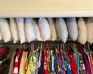 Downstairs - clothing and pillows