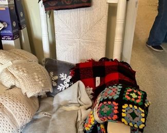 Throws in rocking chair