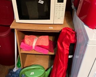 Downstairs - microwave & cart - miscellaneous