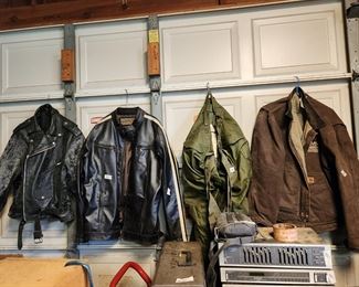Shop behind house - motorcycle jackets