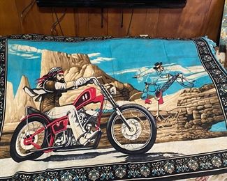 Ghost Rider tapestry with border & fringe