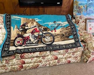 Ghost Rider tapestry with border & fringe