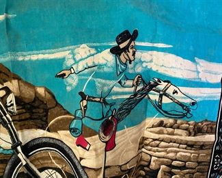 Ghost Rider tapestry with border & fringe