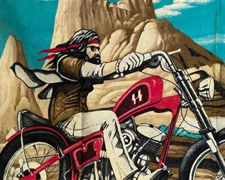 Ghost Rider tapestry with border & fringe