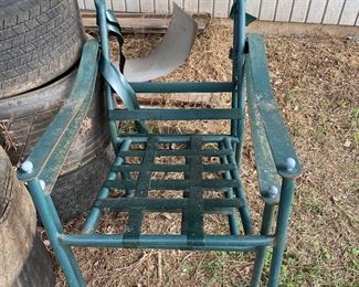 Outside Shop building - metal chairs