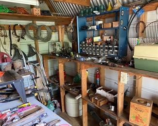 Small metal building outside behind the house