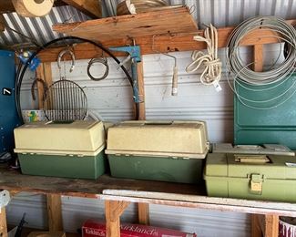 Small metal building outside behind the house