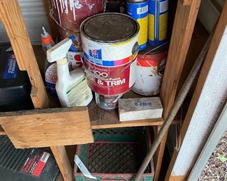 Small metal building outside behind the house