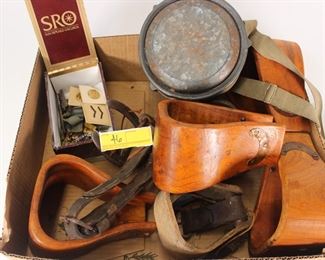 46: Military, canteen, stirrup lot