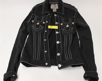 69: Size L True Religion Brand Black Cotton Jacket