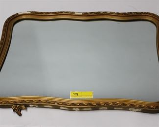 79: Large Rectangular Mirror with Gold Painted Frame