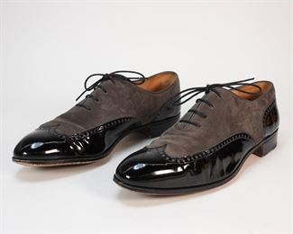5007: Gravati Gray & Black Suede Oxford Shoes sz 10m