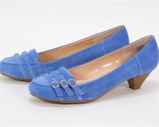 5013: AJ Valenci Blue Suede Shoes Size 10M