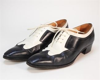5018: Gravatio Navy & Cream Leather Oxford Shoes sz 10