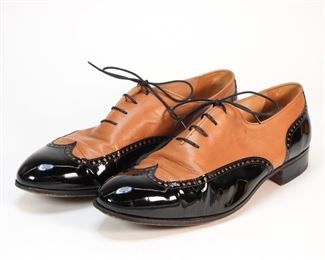 5020: Gravati Black & Tan Leather Oxford Shoes sz 10m