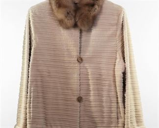 5048: Cream Fur Winter Coat
