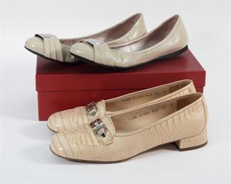 5061: 2PR Salvatore Ferragamo Leather Shoes Size 9.5-10