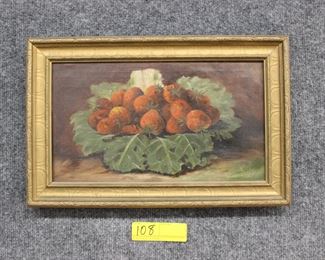 108: 1892 Fall River School Strawberry painting