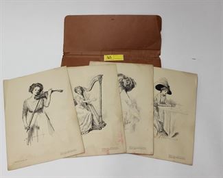 163: 4PC Collier & Sons Gibson Girl Prints