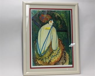 172: Signed Abstract Lady Print