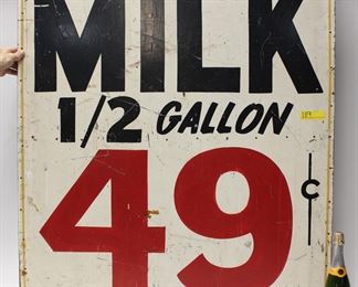 189: 1/2 Gallon milk Masonite sign