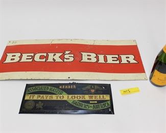 195: Beck's Beer & Barbers of America sign
