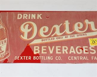 245: Dexter Beverage sign w/ orig. paper film