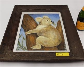 273: Signed Packer, O/B Painting of Koala