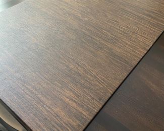 F7 - $850. Universal Furniture table with 8 chairs. Measures 45” wide x 101” long (with 20” leaf in place) x 30.5” tall.  Has table pads to protect the 2. 2 captains chairs and 6 regular. Table & Chairs are in excellent condition. 