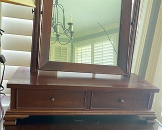 F19 $75. Shaving dresser mirror. Measures 8” deep x 21” wide x 23” tall