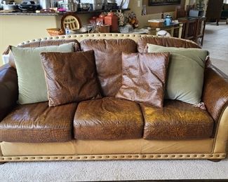 Leather two tone sofa