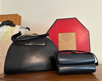 VINTAGE PURSES & HAT BOX