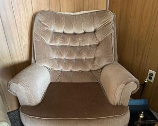 UPHOLSTERED SWIVEL ROCKER