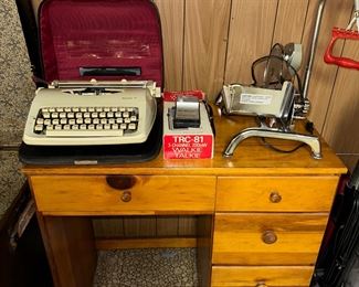 DESK, TYPEWRITER, MEAT SLICER